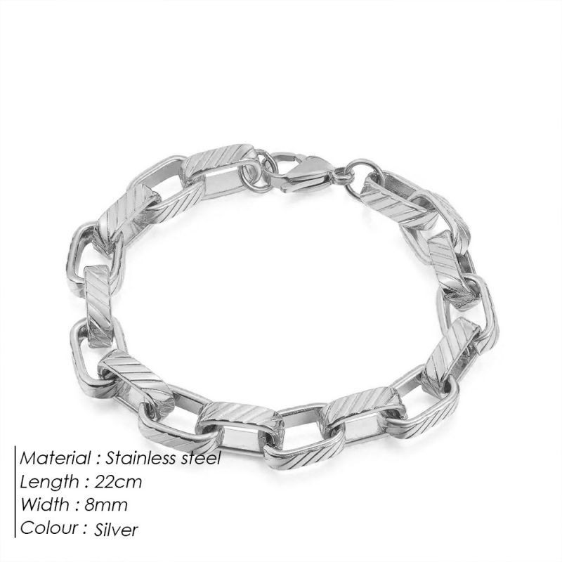 Браслет цепочка с крупным панцирным плетением CJN81705