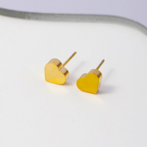 Серьги-пусеты Сердца минималистичные золотистые CJL32434