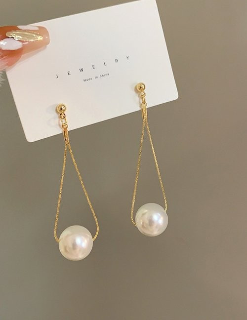 Серьги-пусеты с жемчужными бусинами на дугах M18815MSK Серьги-пусеты с жемчужными бусинами на дугах M18815MSK