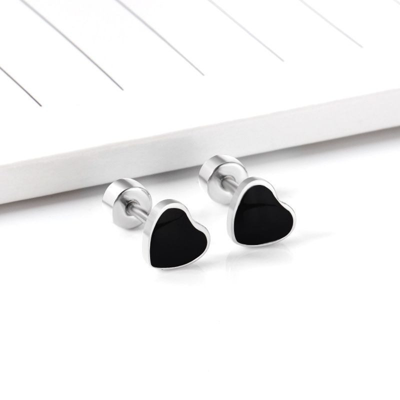 Серьги медицинская сталь сердце 1J11958CJJ Серьги медицинская сталь сердце 1J11958CJJ