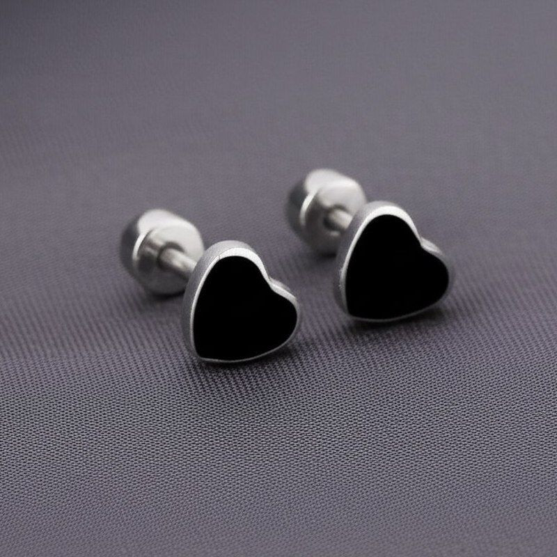 Серьги медицинская сталь сердце 1J11958CJJ