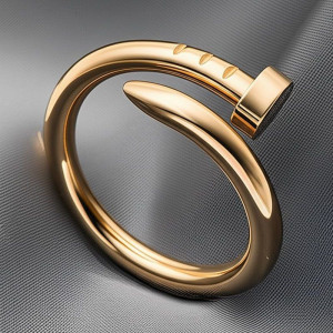 Кольцо титановая сталь напыление золотом гвоздь 1J12060CJJ Кольцо титановая сталь напыление золотом гвоздь 1J12060CJJ