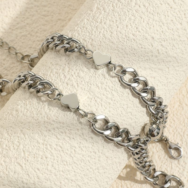 Парные браслеты стальная связь в стиле унисекс