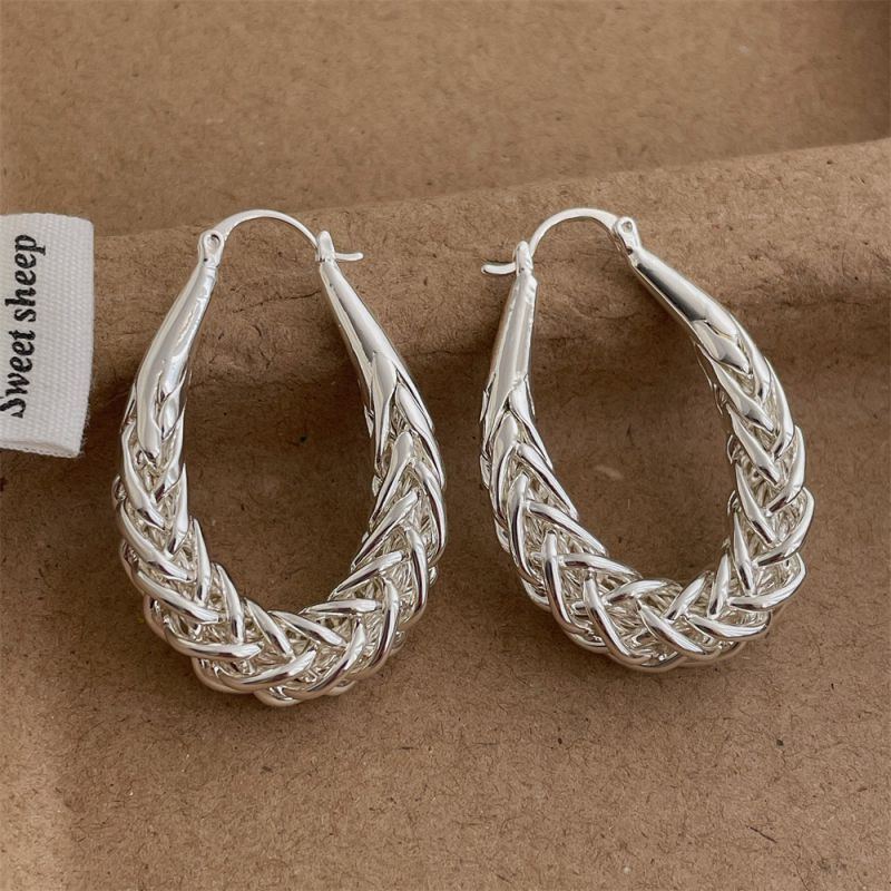 Серьги-конго с объемным плетением CJL80953