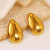 Золотистые серьги-пусеты Капли CJD62464