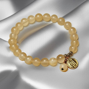 Браслет медовый янтарь с монетками J11057CJJ