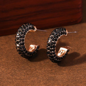 Серьги-полукольца со стразами CJH77308