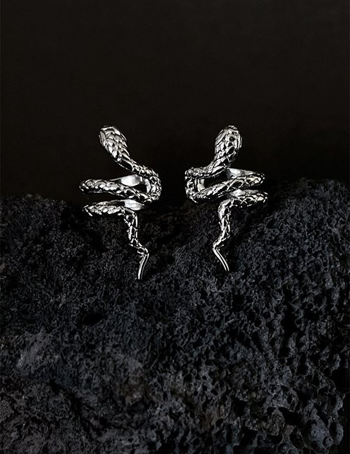 Серьги-пусеты «Змеи» в серебре L96955