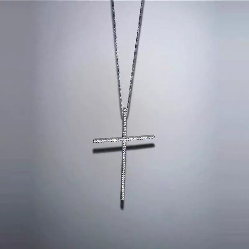 Серебряное колье с крестом CJZ43939