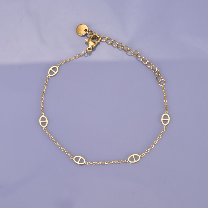 Браслет-нить с овальными ажурными звеньями CJH14882 Браслет-нить с овальными ажурными звеньями CJH14882