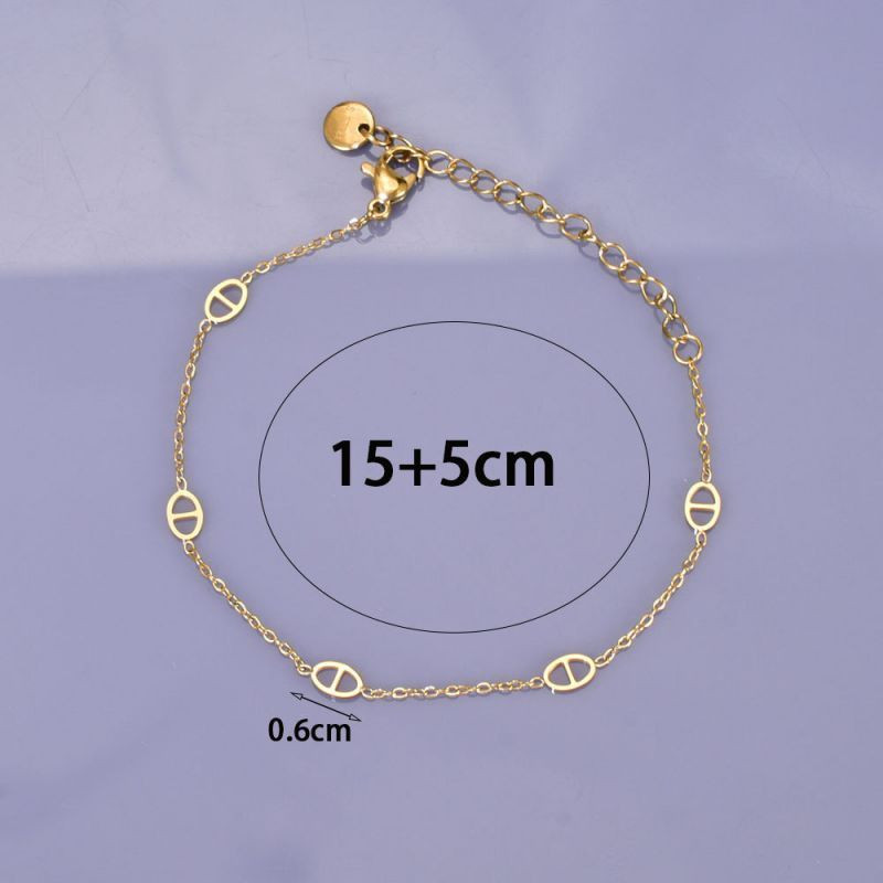 Браслет-нить с овальными ажурными звеньями CJH14882 Браслет-нить с овальными ажурными звеньями CJH14882