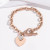 Браслет-цепочка с подвеской-сердцем и замком тогл CJJ30464