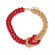 Дерзкое комбинированное колье из красных бус и золотых цепей CJR90180 Дерзкое комбинированное колье из красных бус и золотых цепей CJR90180
