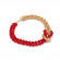 Дерзкое комбинированное колье из красных бус и золотых цепей CJR90180 Дерзкое комбинированное колье из красных бус и золотых цепей CJR90180