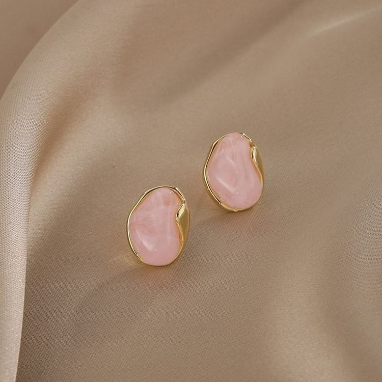 Серьги-гвоздики капли с перламутровой вставкой J10916CJJ