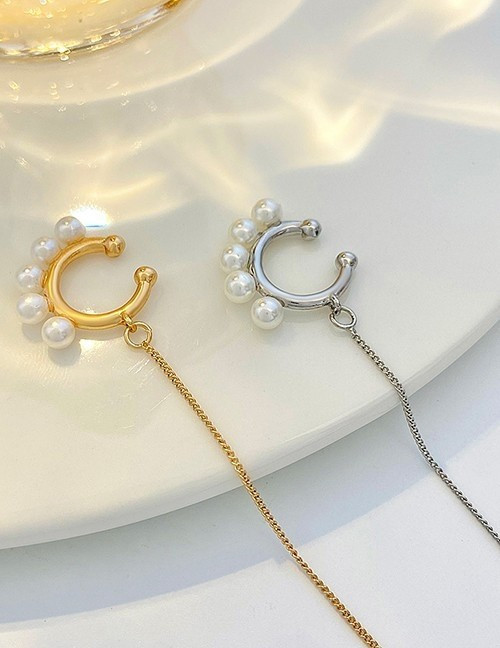 Кафф с жемчужной дорожкой и цепью T70178