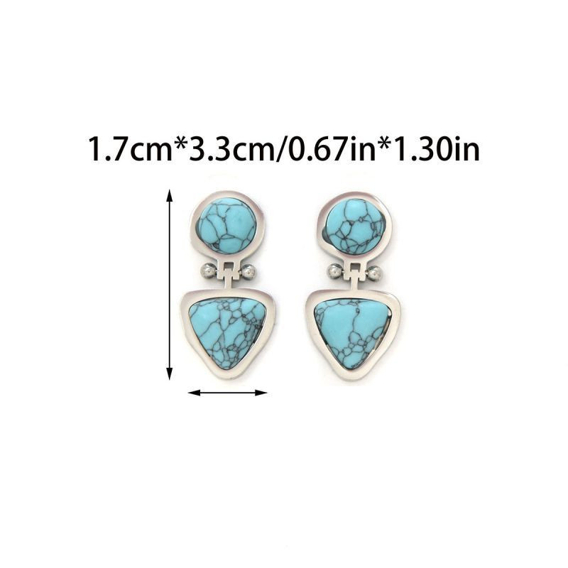 Серьги Висячие Этнические с бирюзой CJP78172