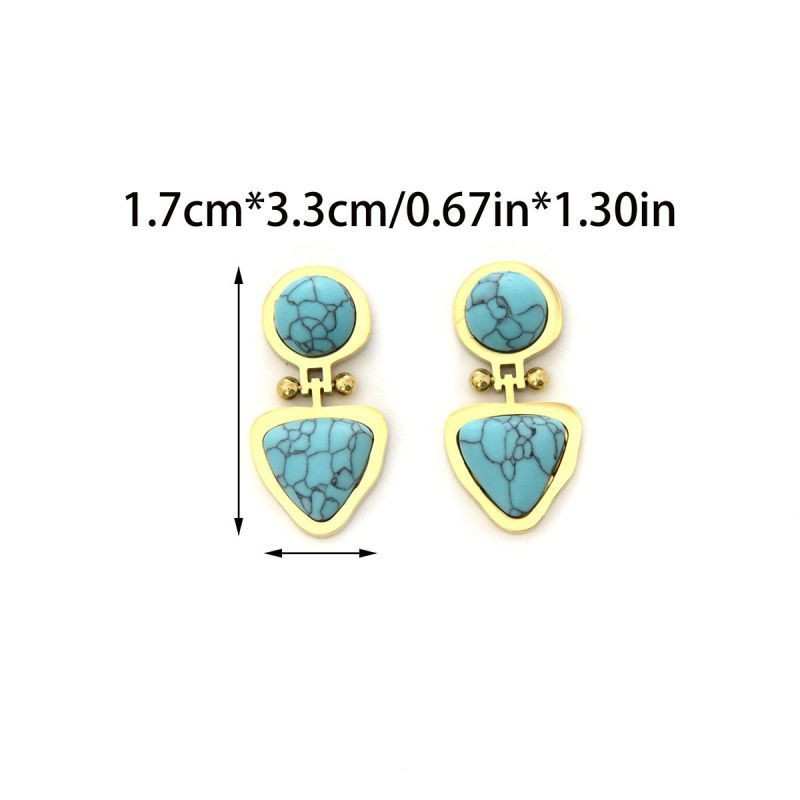 Серьги Висячие Этнические с бирюзой CJP78172