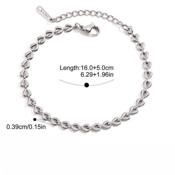 Браслет стальной классического плетения в серебристом цвете CJL40402