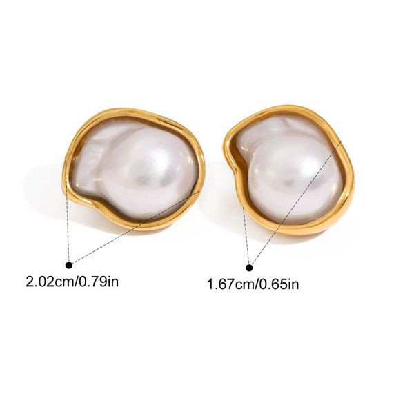 Серьги-пусеты Барокко с крупным жемчугом CJL41016