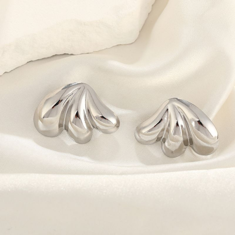 Серебристые серьги-пусеты Ракушки CJH27351 Серебристые серьги-пусеты Ракушки CJH27351