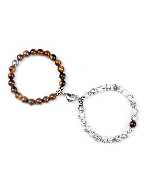 Парные браслеты яркое притяжение из цветного камня