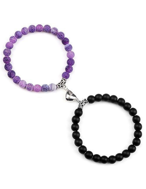 Парные браслеты яркое притяжение из цветного камня