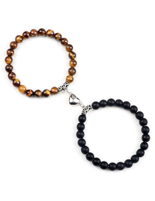 Парные браслеты яркое притяжение из цветного камня