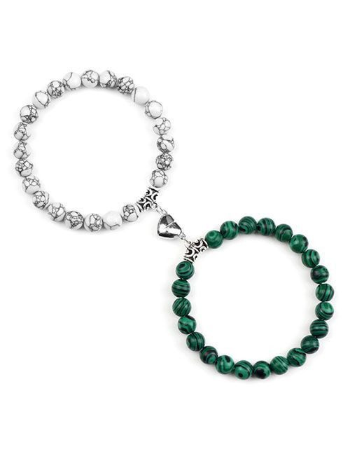 Парные браслеты яркое притяжение из цветного камня