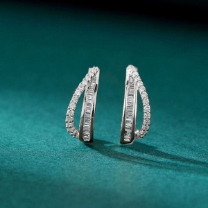 Серьги-гвоздики капли со стразами CJ03922