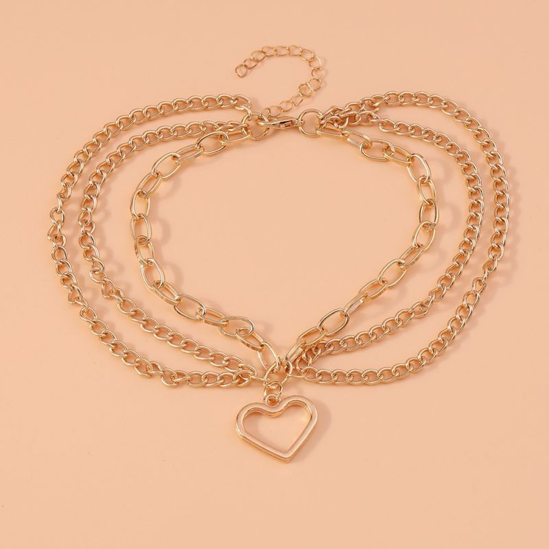 Браслет на ногу многослойный с сердцем CJG56633