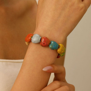 Браслет из крупных разноцветных камней CJL92296 Браслет из крупных разноцветных камней CJL92296