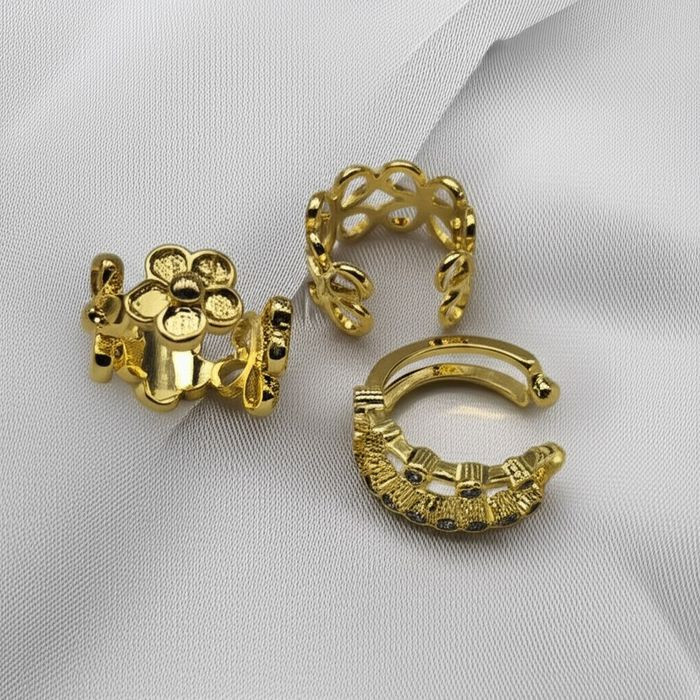 Цветочный сет золотистых каффов 1J11008CJJ