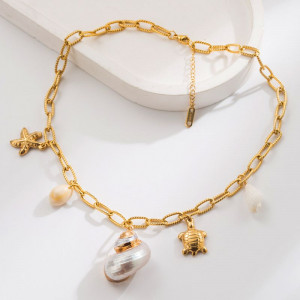 Цепочка с крупными звеньями и подвесками в морском стиле CJR69654