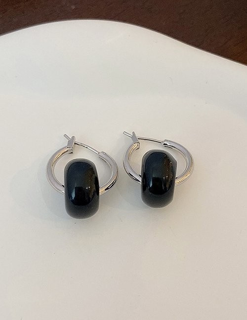 Маленькие серьги-кольца с подвесками из терракотовых камней Z61736