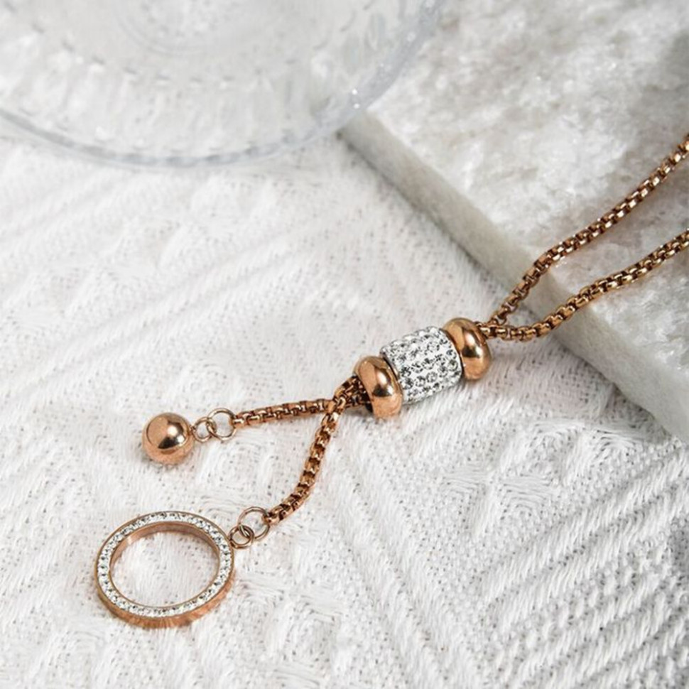 Колье-галстук с переплетенными кольцами CJJ25175