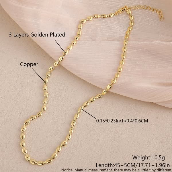 Цепочка панцирного плетения с золотистым напылением 1J11645CJJ