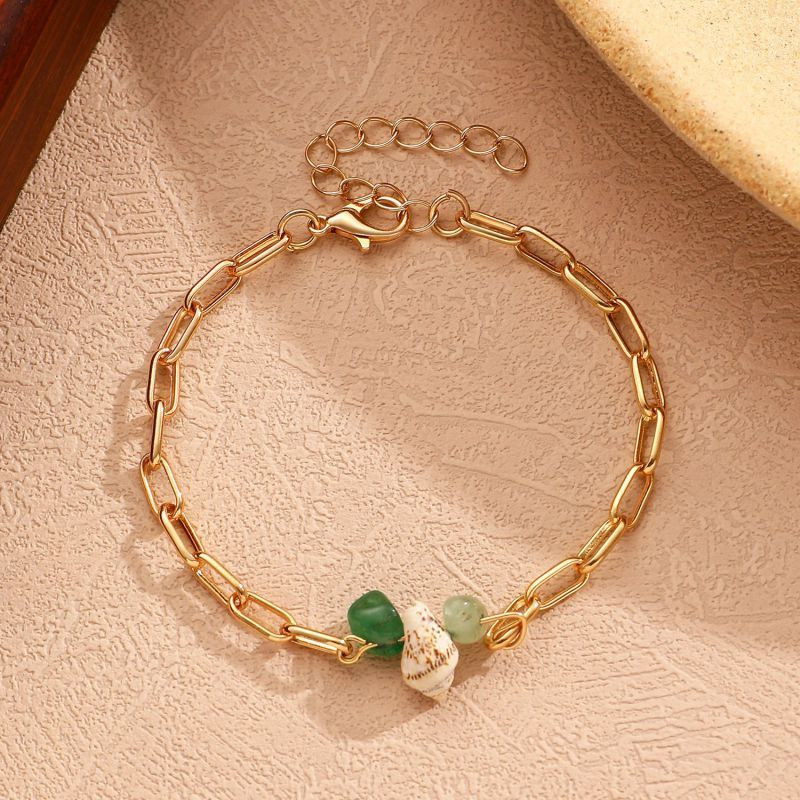 Браслет цепочка с цветными бусинами CJL92299