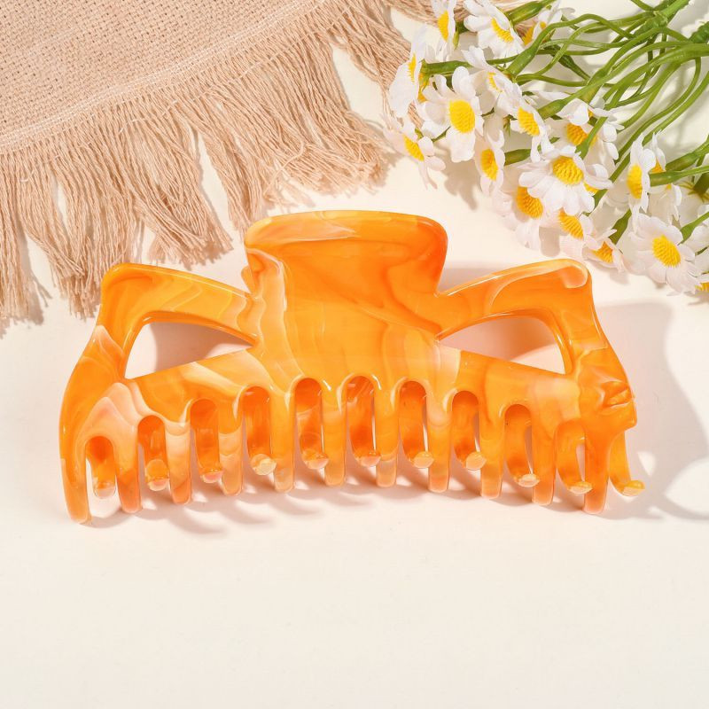 Заколка-бант из пластика бежевый, 13,5 см CJP45009