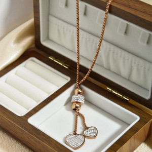 Колье-галстук "Вишенки" с кристаллами CJJ25174