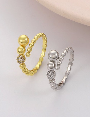 Кольцо-бэнгл с шариками и кристаллами Z60693