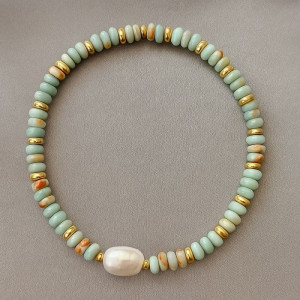 Браслет из мелкого бисера с барочной жемчужиной 1J12177CJJ Браслет из мелкого бисера с барочной жемчужиной 1J12177CJJ