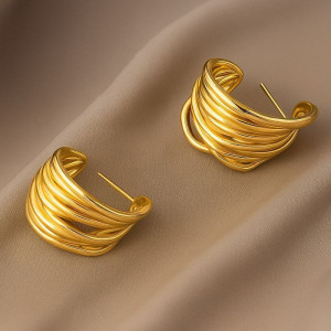 Серьги конго медь напыление золотом гнезда 1J12114CJJ Серьги конго медь напыление золотом гнезда 1J12114CJJ