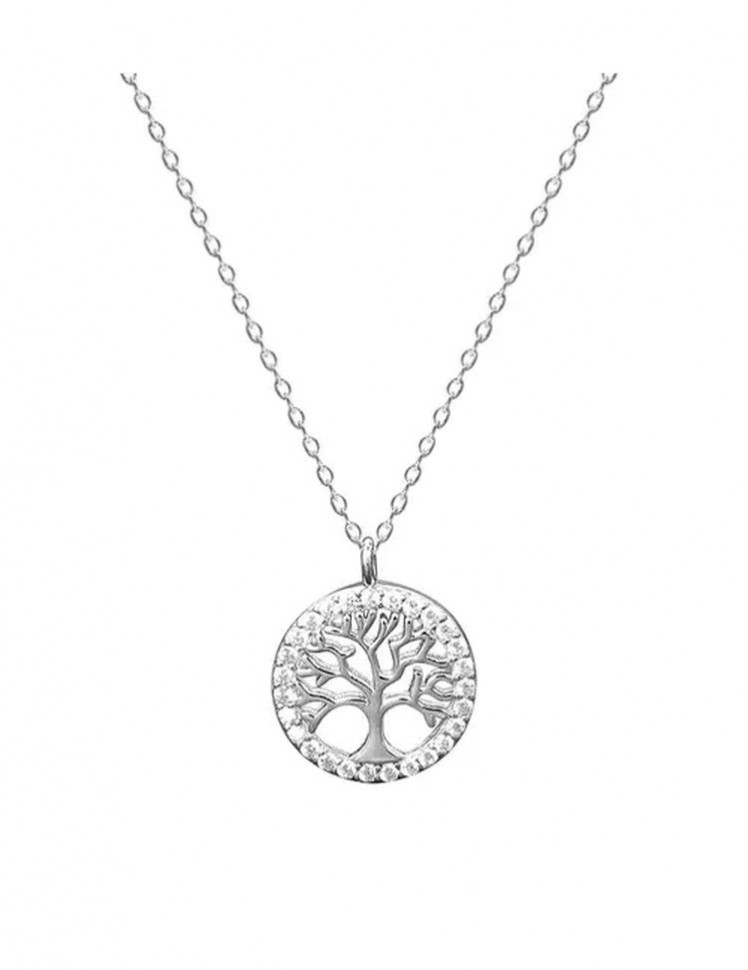 Стальная цепочка кулон дерево жизни с микрокристаллами J10118CJJ Стальная цепочка кулон дерево жизни с микрокристаллами J10118CJJ
