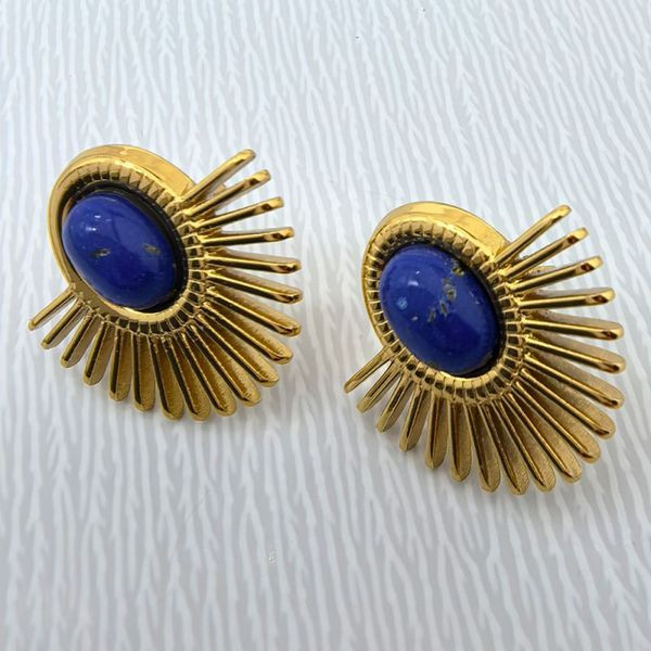 Серьги-пусеты Солнце с мраморной вставкой CJL35933 Серьги-пусеты Солнце с мраморной вставкой CJL35933