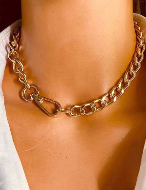 Массивная двухцветная цепь-колье P90292