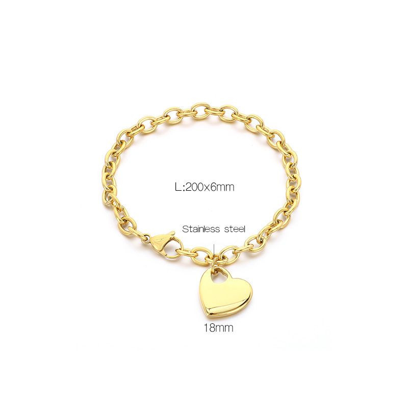 Браслет стальной с крупной подвеской в форме сердца CJL82236