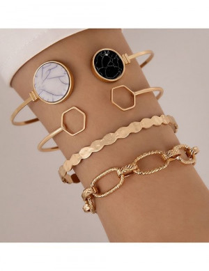 Набор жестких браслетов с комбинированным дизайном Z33911