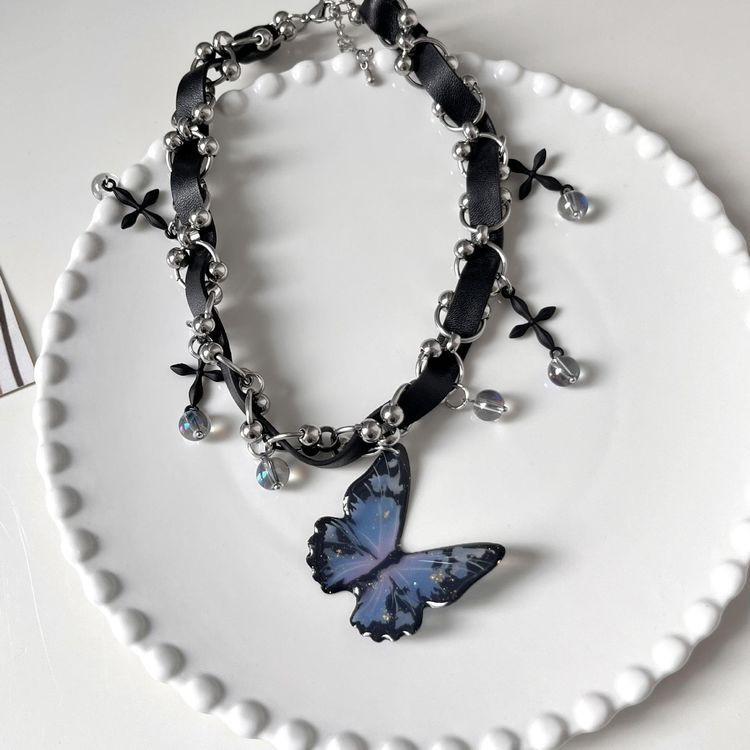 Готический Чокер с крестами и бабочкой J11231CJJ