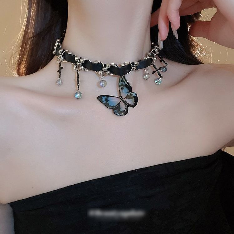 Готический Чокер с крестами и бабочкой J11231CJJ
